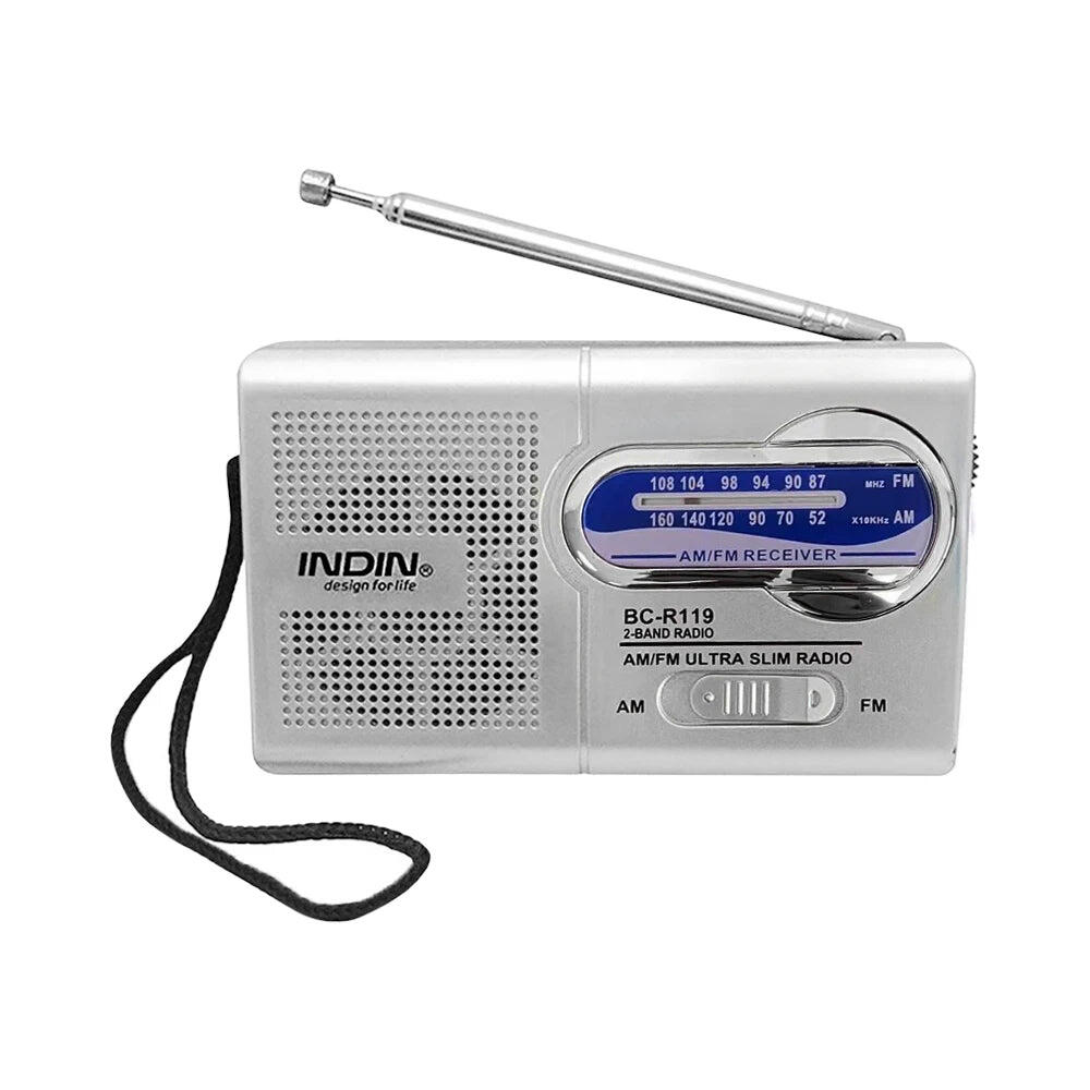 Portable Battery-Operated Radio Silver