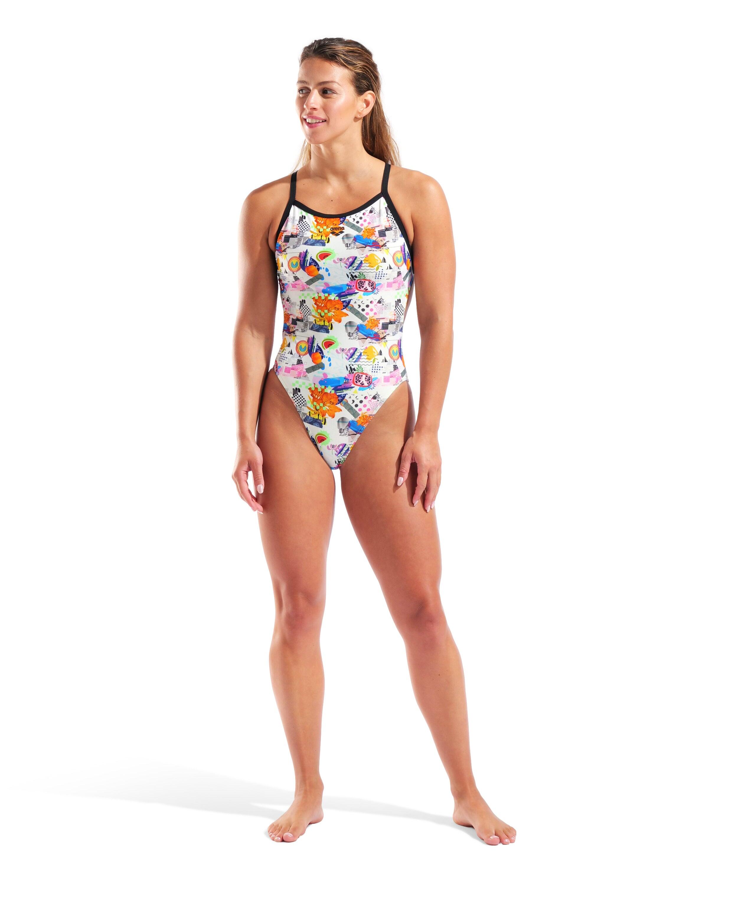 Arena Damen Badeanzug W Arena Collage Swimsuit Xcriss Cross 010735 3/9