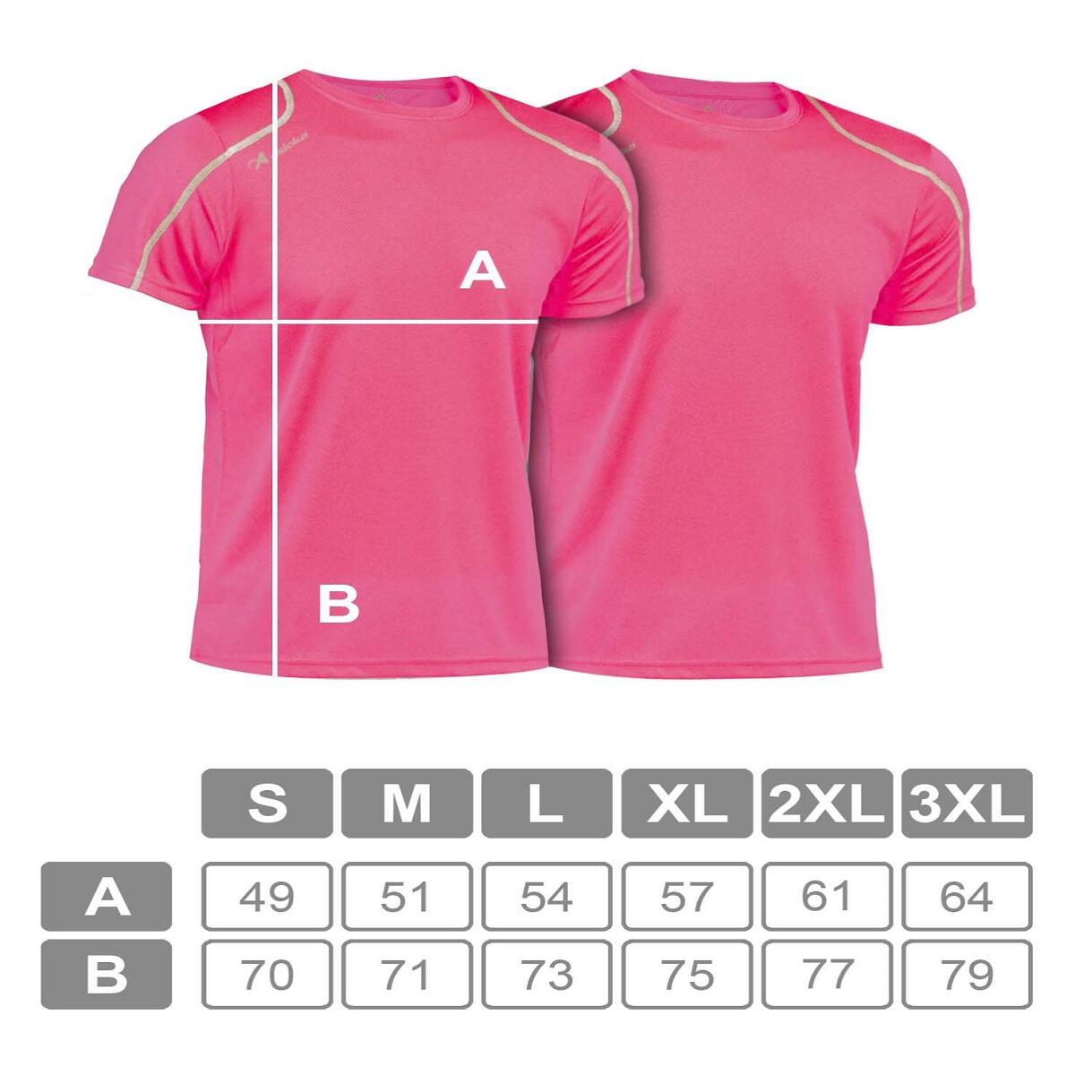 Pack de 2 T-shirts desportivas masculinas Asioka RIO Fúcsia.Secagem rápida. 4/7