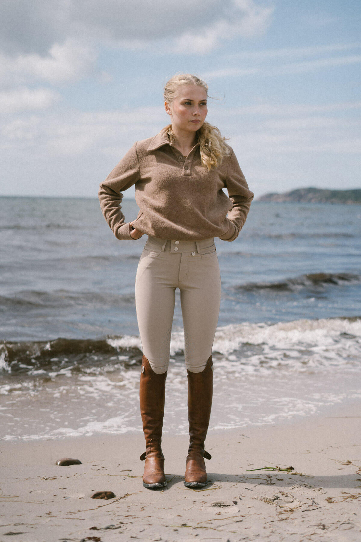 Pantaloni Nellie Bling, Beige 6/7