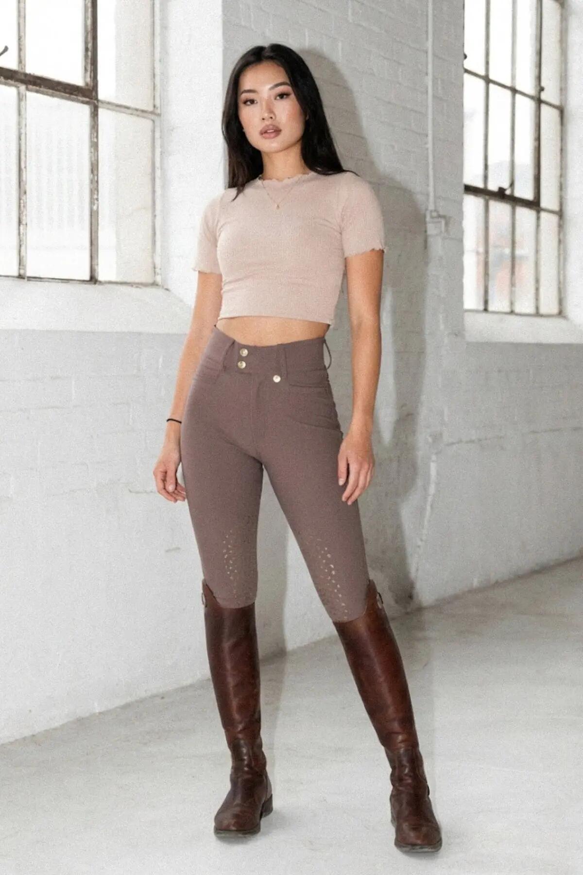 Nellie Bling - Pantaloni da equitazione, Deep Taupe 5/7