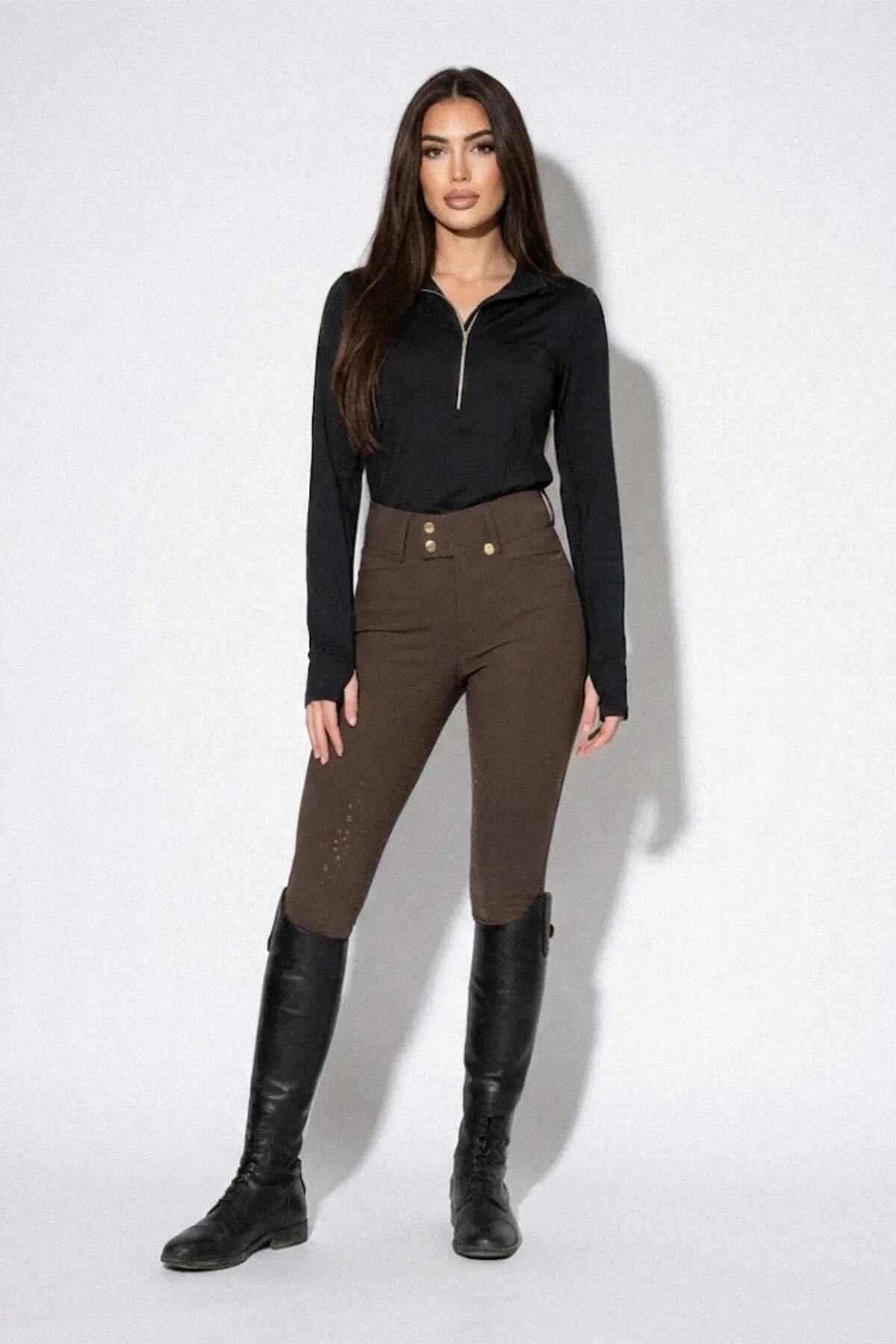 Culottes d'équitation Nellie Classic, chocolat 6/7