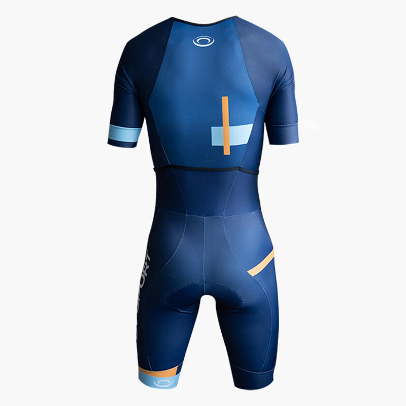 Combinaison triathlon manches courtes 3X200 Bleu/orange 2/3