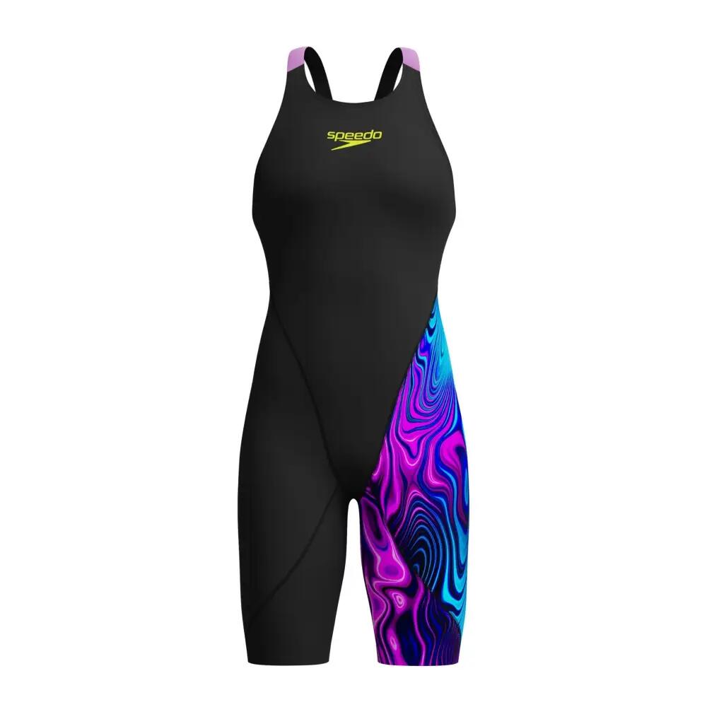Speedo Girls Fastskin LZR Ignite Kneeskin - Black/Purple/Blue