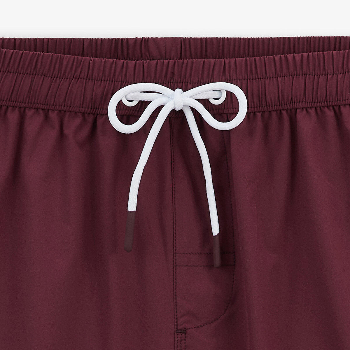 Pantaloncini da bagno tinta unita Nestor rosso bordeaux 4/4