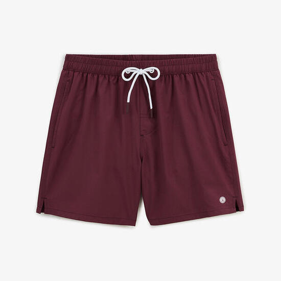 Pantaloncini da bagno tinta unita Nestor rosso bordeaux