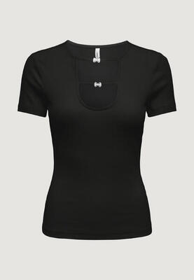 Bandeau top onlrene life s/s open emb. jrs dames zwart