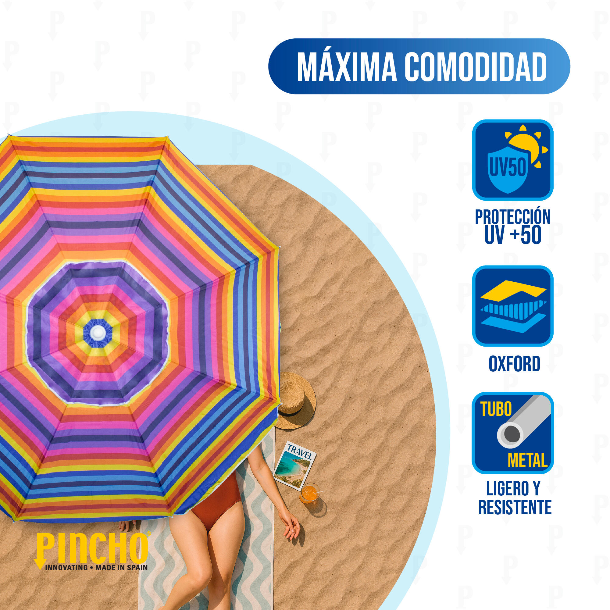 Sombrilla playa Ø200 cm inclinable con Pincho arena 3/7
