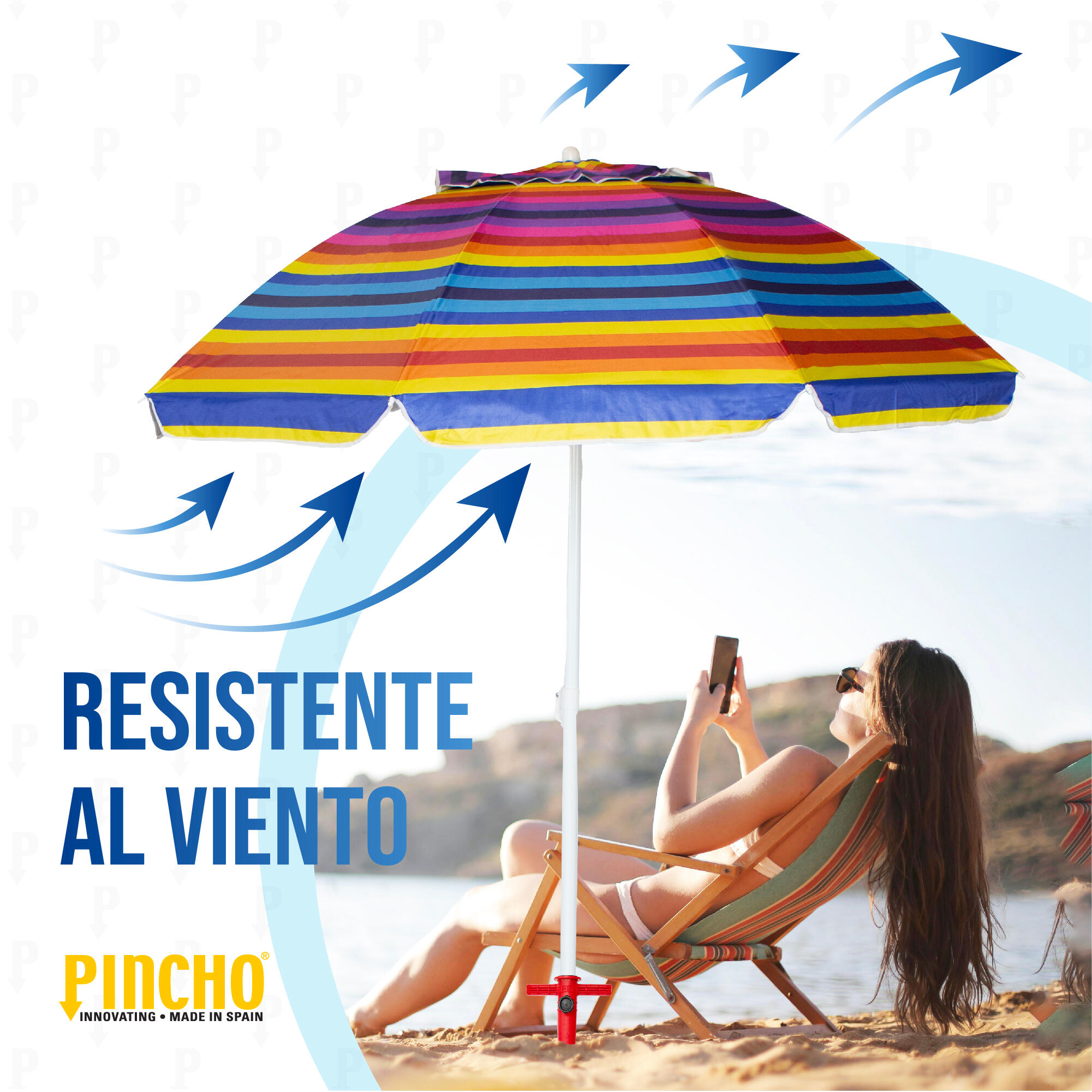 Sombrilla playa Ø200 cm inclinable con Pincho arena 2/7