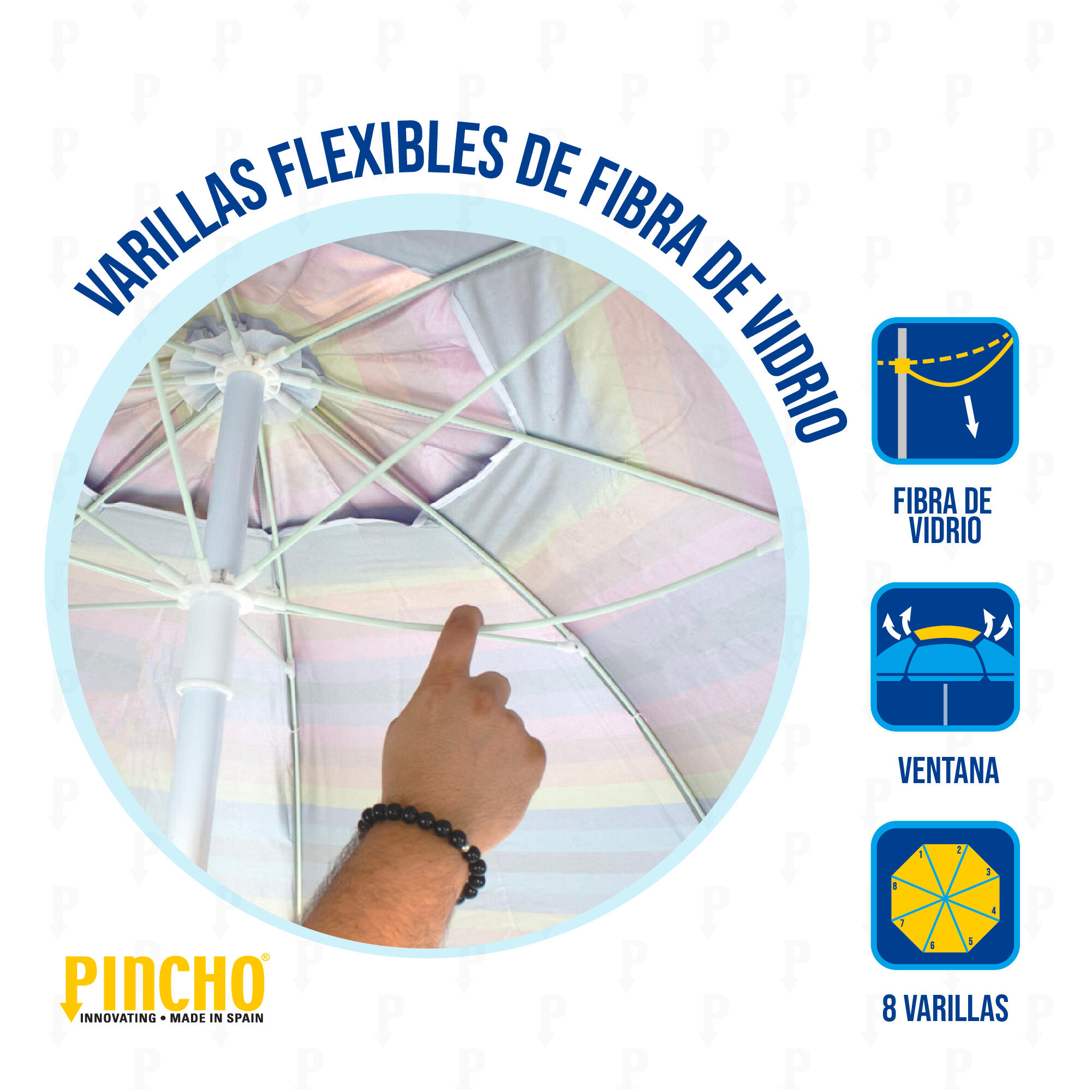 Sombrilla playa Ø200 cm inclinable con Pincho arena 5/7