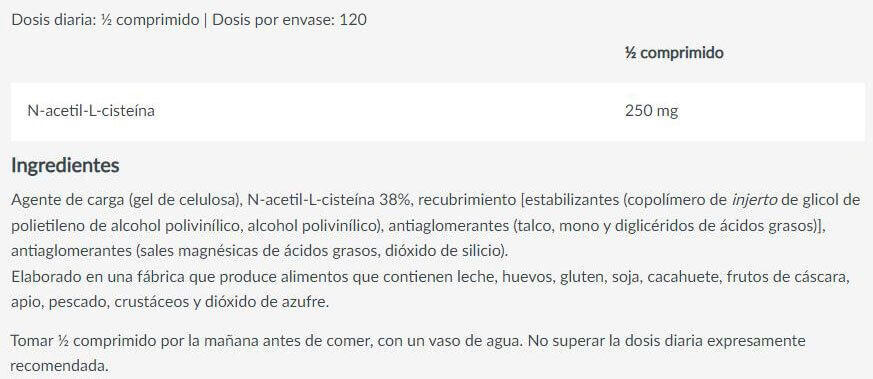 NAC 500mg - 60 Tabletas Biotech USA 2/3
