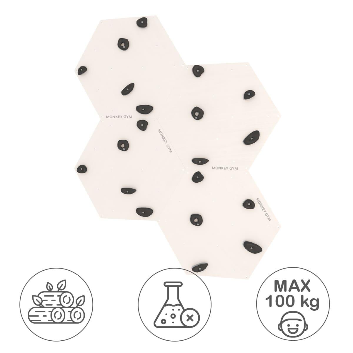 Ścianka Wspinaczkowa Sześcian 4 Białe - Chwyty Czarne 3/7