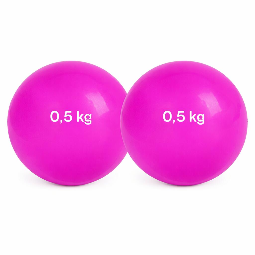2 Tone Ball Pelota con Peso Fitness Rosa 0,5 kg (Par)) 2/3