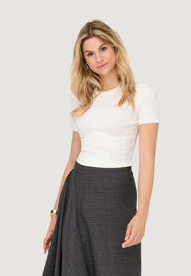 Bandeau top onlbetty life ss o-neck short cc jrs dames crème