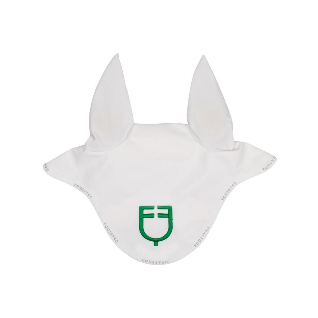 Technical fabric horse bonnet with multicolor logo