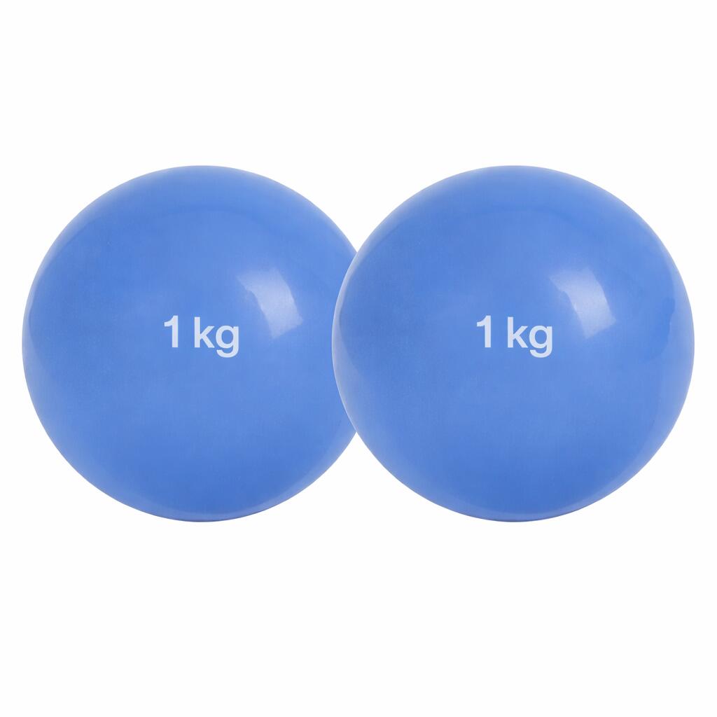 2 Tone Ball Pelota con Peso Fitness Azul 1 kg (Par)) 2/3