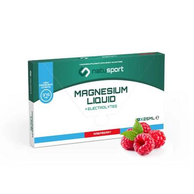 Magnesium liquid shot - magnesium citraat - met vitamine b6 - framboos - 10x25ml
