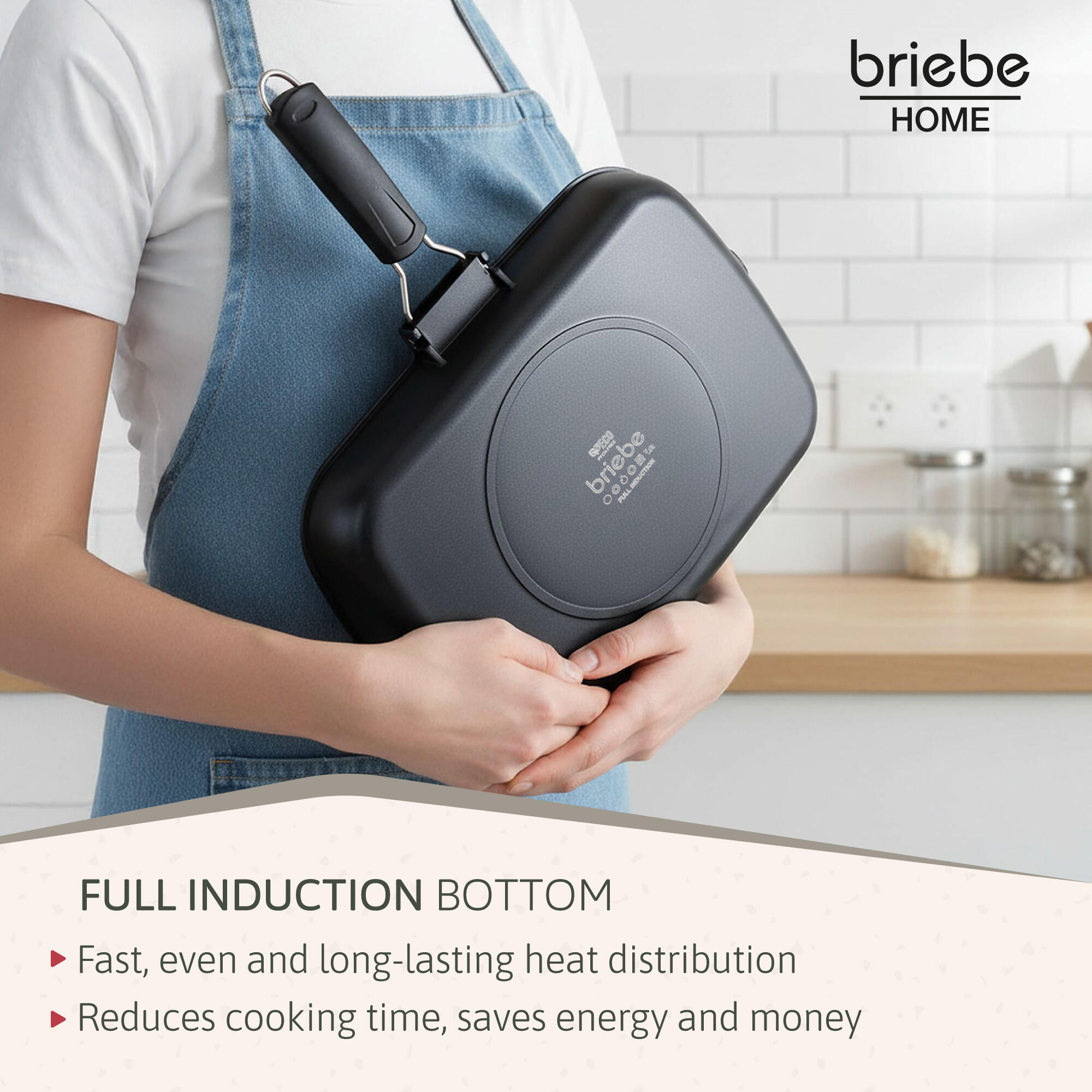 Poêle à Griller Induction Antiadhésif Titane 34x24cm Fonte d'Aluminium sans PFOA 6/7