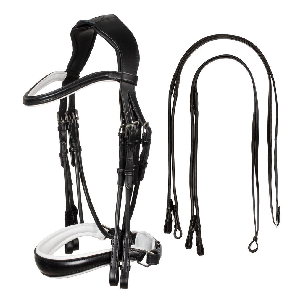 Cheerful bridle calfskin with double reins
