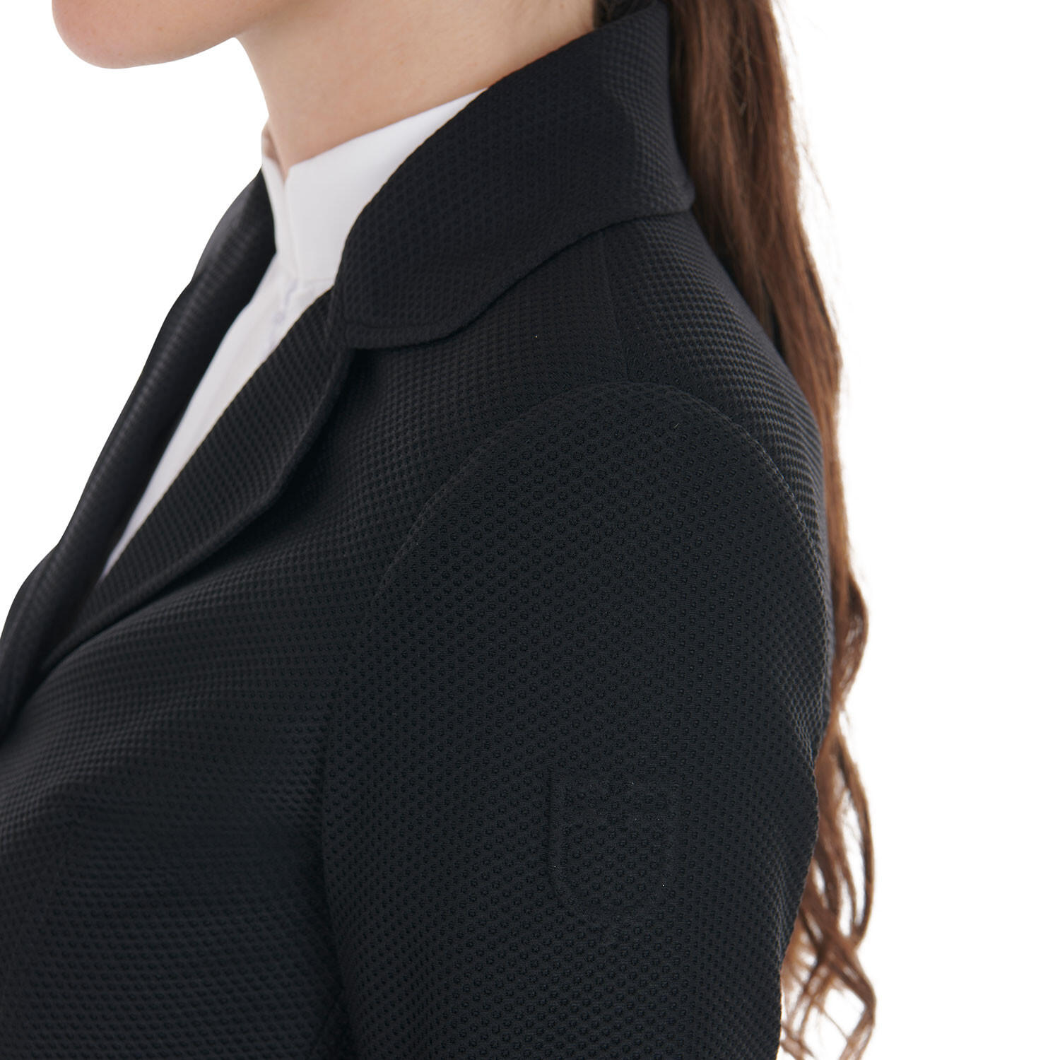 Dames wedstrijdjas met vier knopen en perforatie 4/7