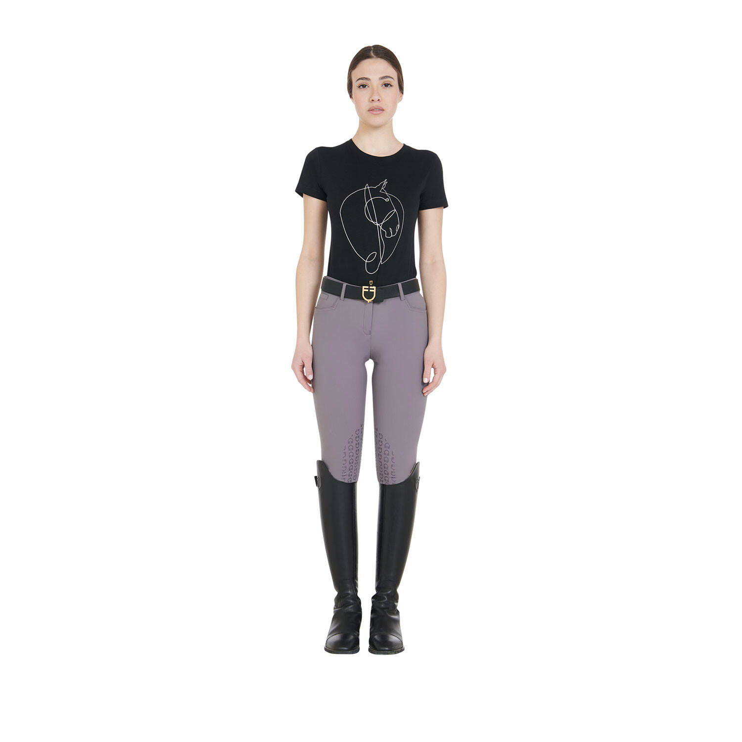 Damen sommer slim fit hose aus bi-stretch technischem spandexgewebe 6/7