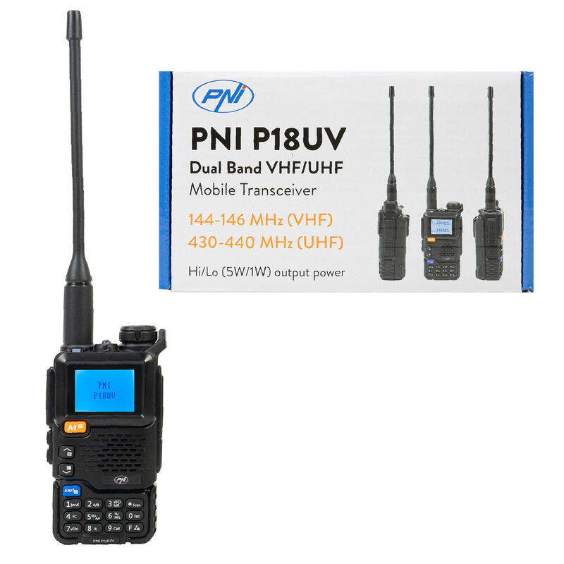 Statie radio portabila VHF/UHF dual band, 200 canale, VOX, FM, 2200 mAh