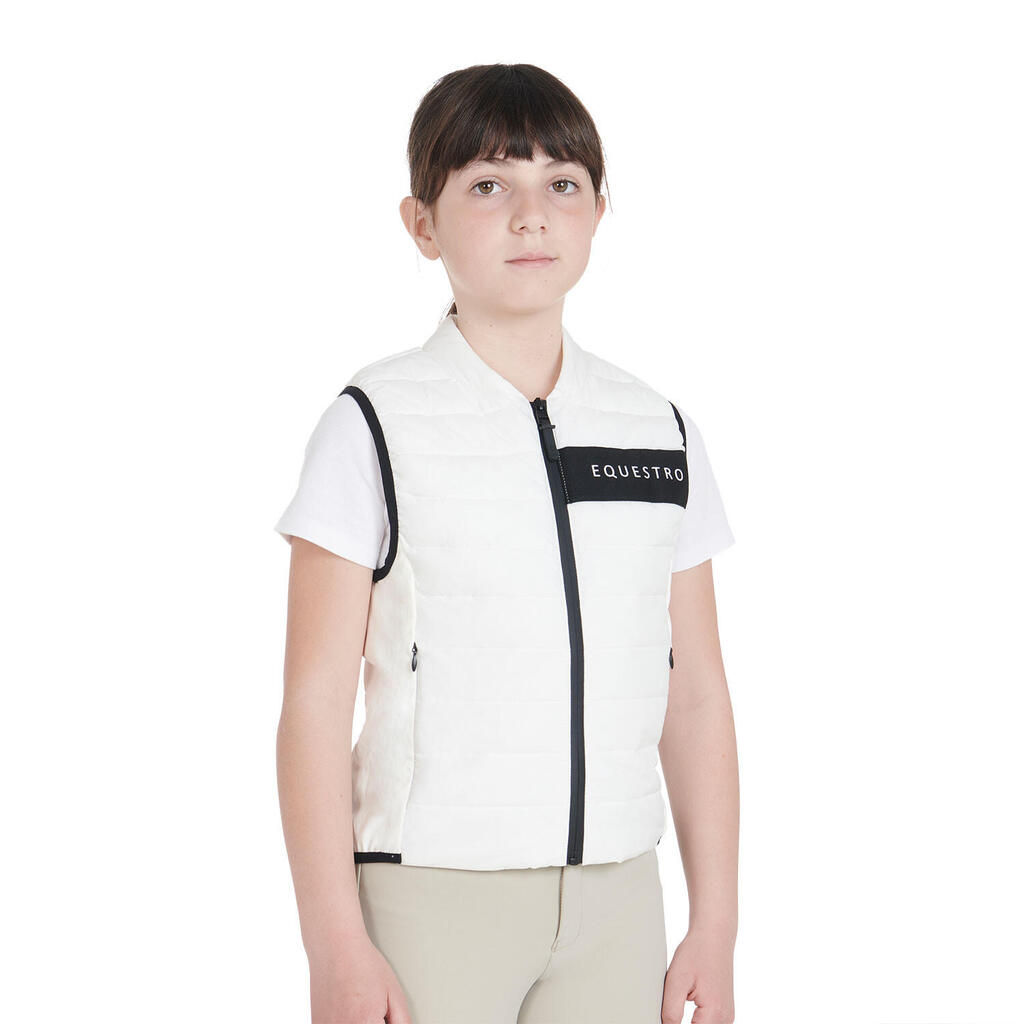 Technical fabric sleeveless vest for children