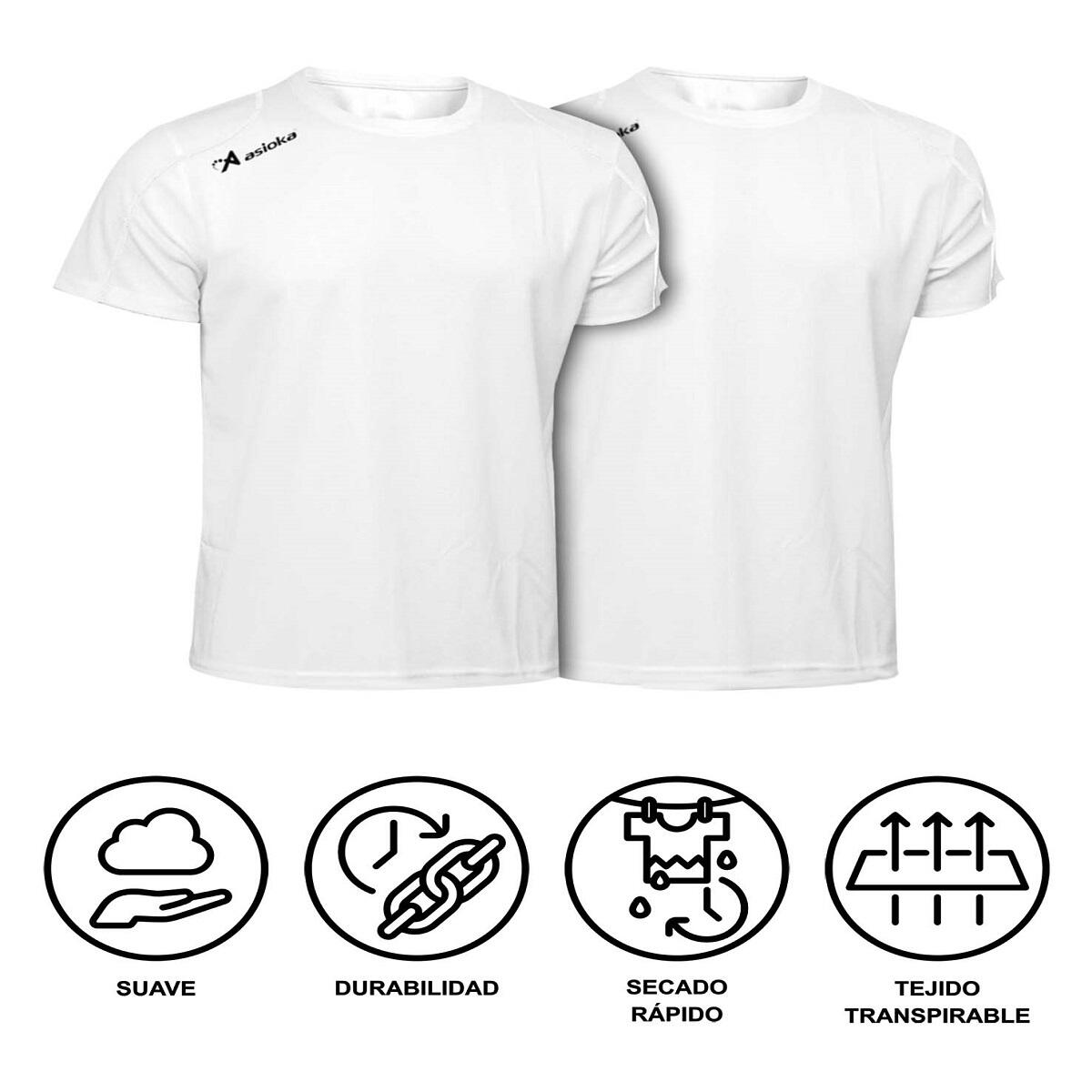 Pack 2 camisetas deporte para hombre Asioka RÍO Blanco.Secado Rápido. 7/7