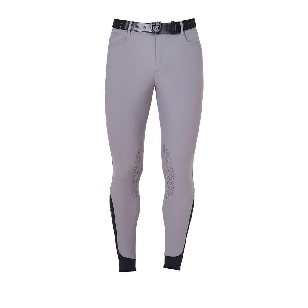 Men's summer slim fit trousers in bi-stretch technical fabric