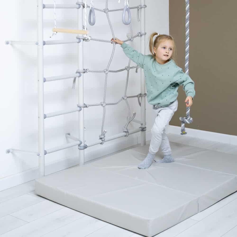Kind Gymnastiek Klimrek Klimnet Dipstangen Mat Kometa Next 5 Wit 4/7