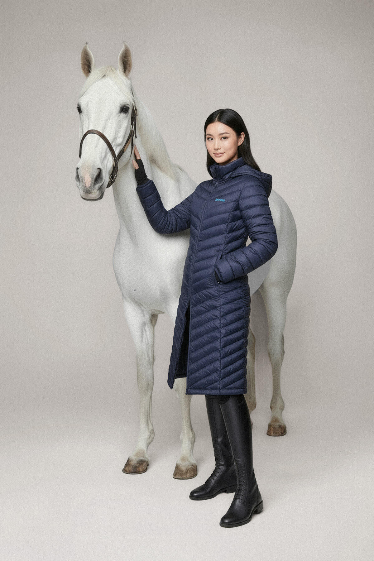 Chaqueta ligera larga Ingrid, azul marino 6/7