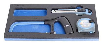 Inlay d'outils Unior pour chariot, set couteau/scie/mètre ruban