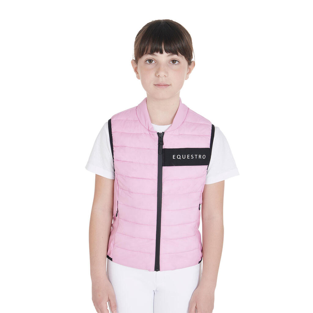 Technical fabric sleeveless vest for children