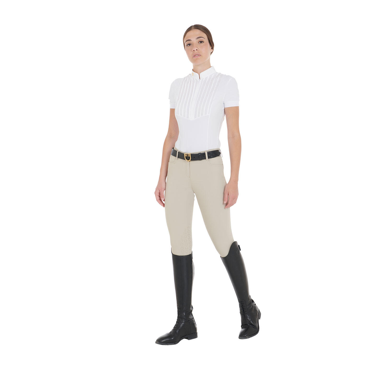 Damen sommer slim fit hose aus bi-stretch technischem spandexgewebe 6/7