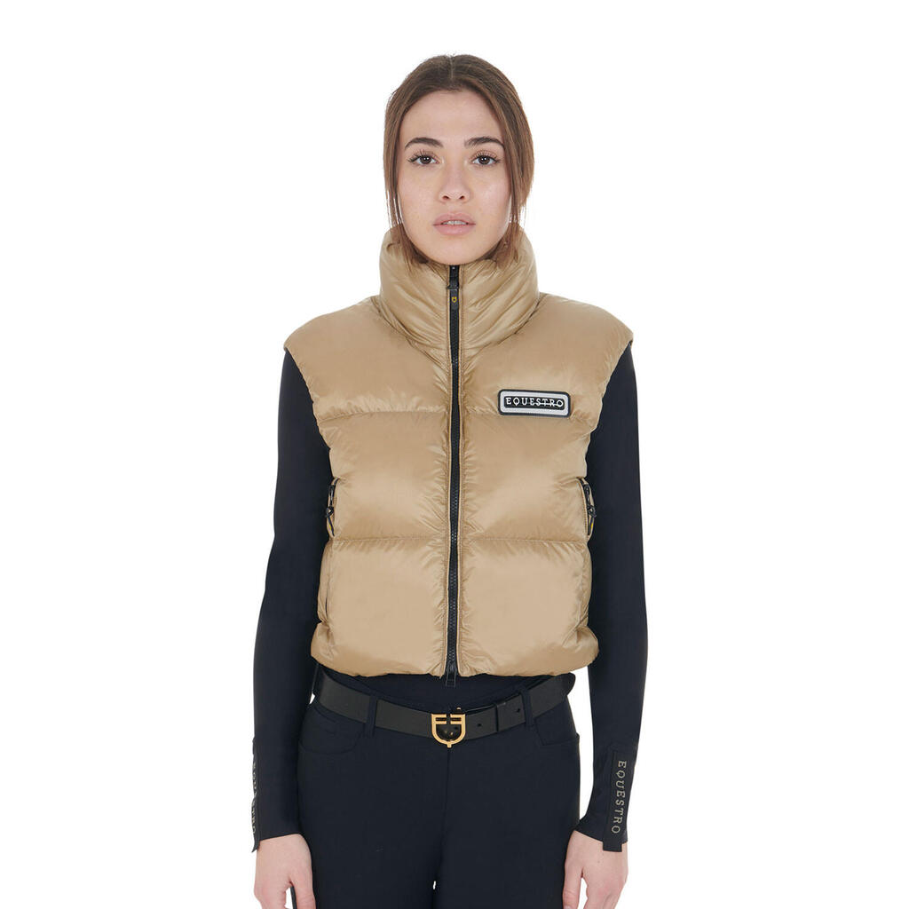 Short sleeveless women’s vest with zip