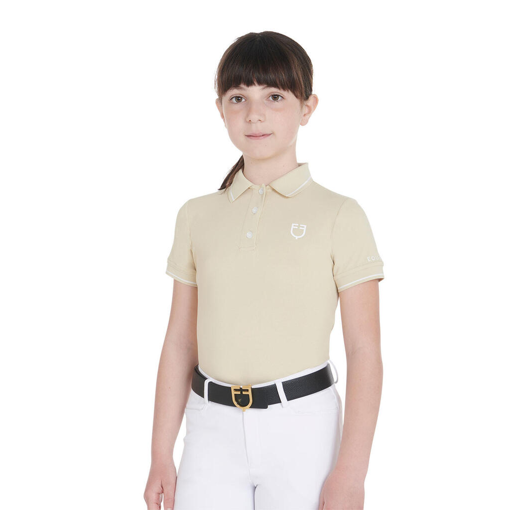 Slim fit boys polo shirt in antibacterial technical fabric