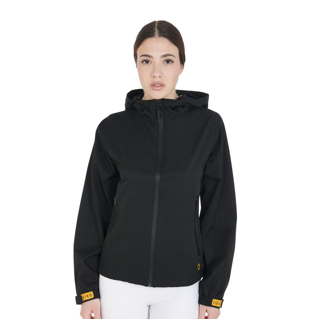 Three-layer technical women's raincoat