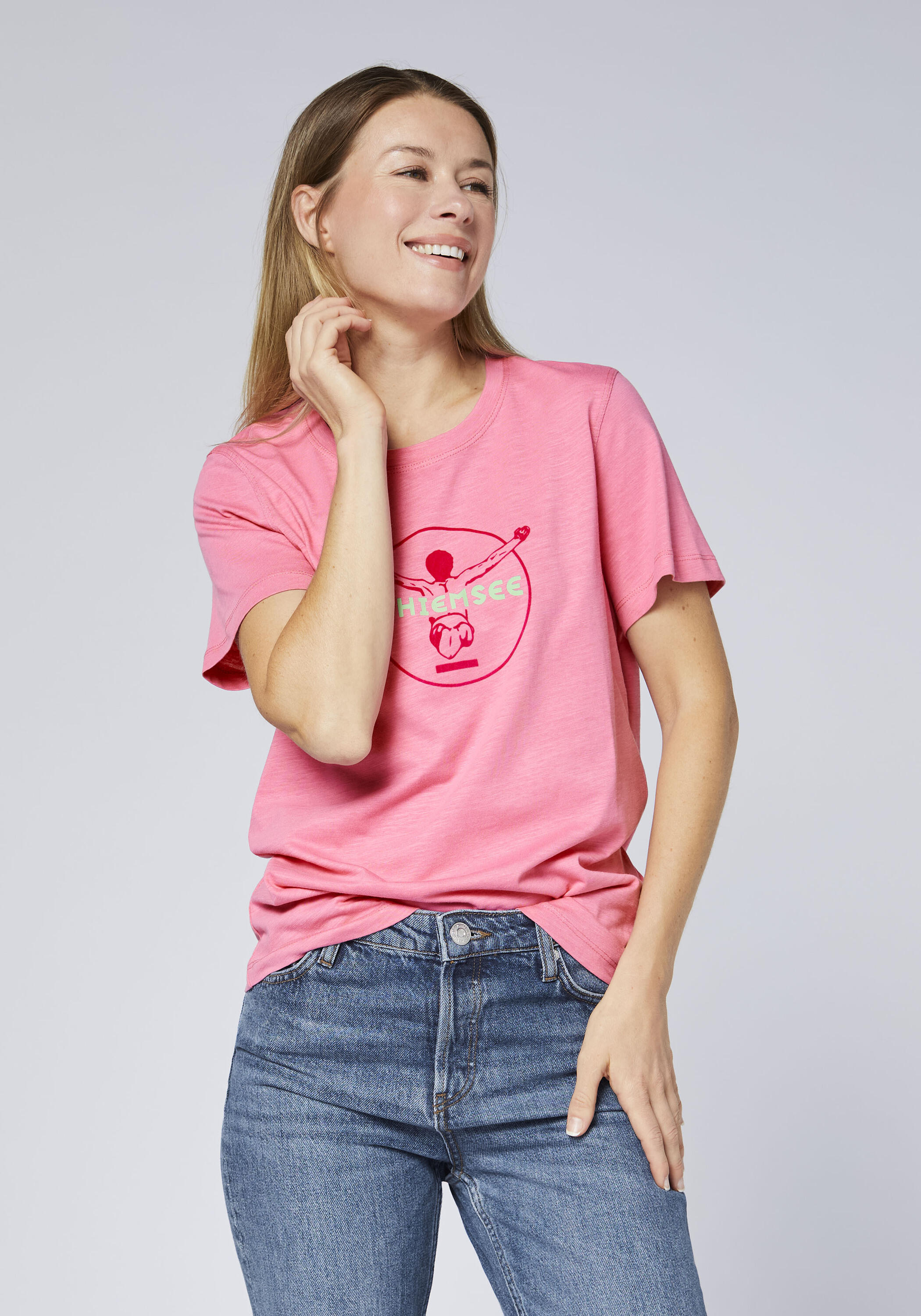 T-Shirt mit Logoprint in Kontrast 3/7