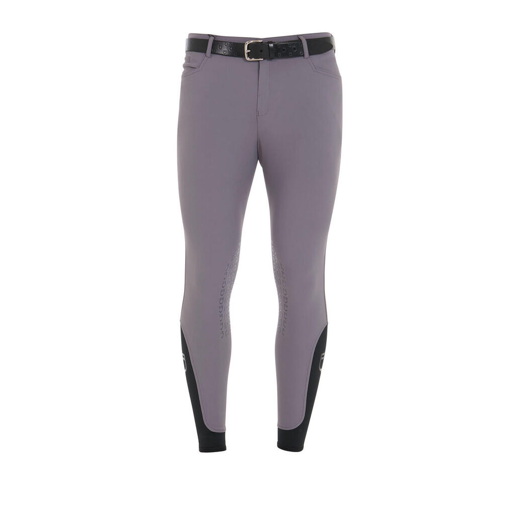 Men's summer slim fit trousers in bi-stretch technical fabric