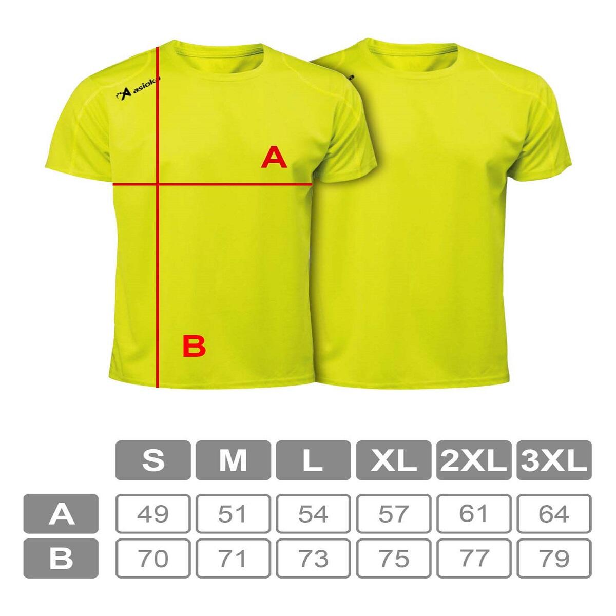 Pack 2 camisetas deporte para hombre Asioka RÍO Amarillo Flúor.Secado Rápido. 4/7
