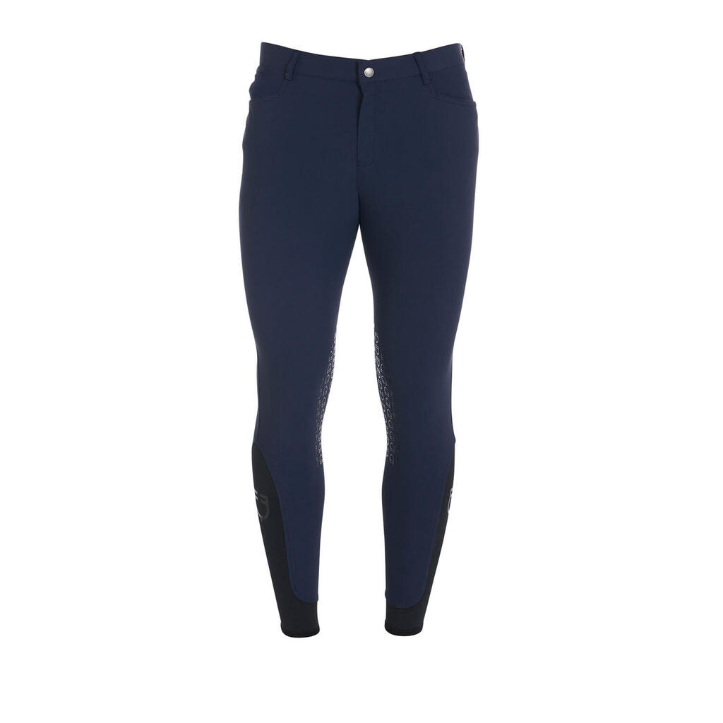 Men's summer slim fit trousers in bi-stretch technical fabric