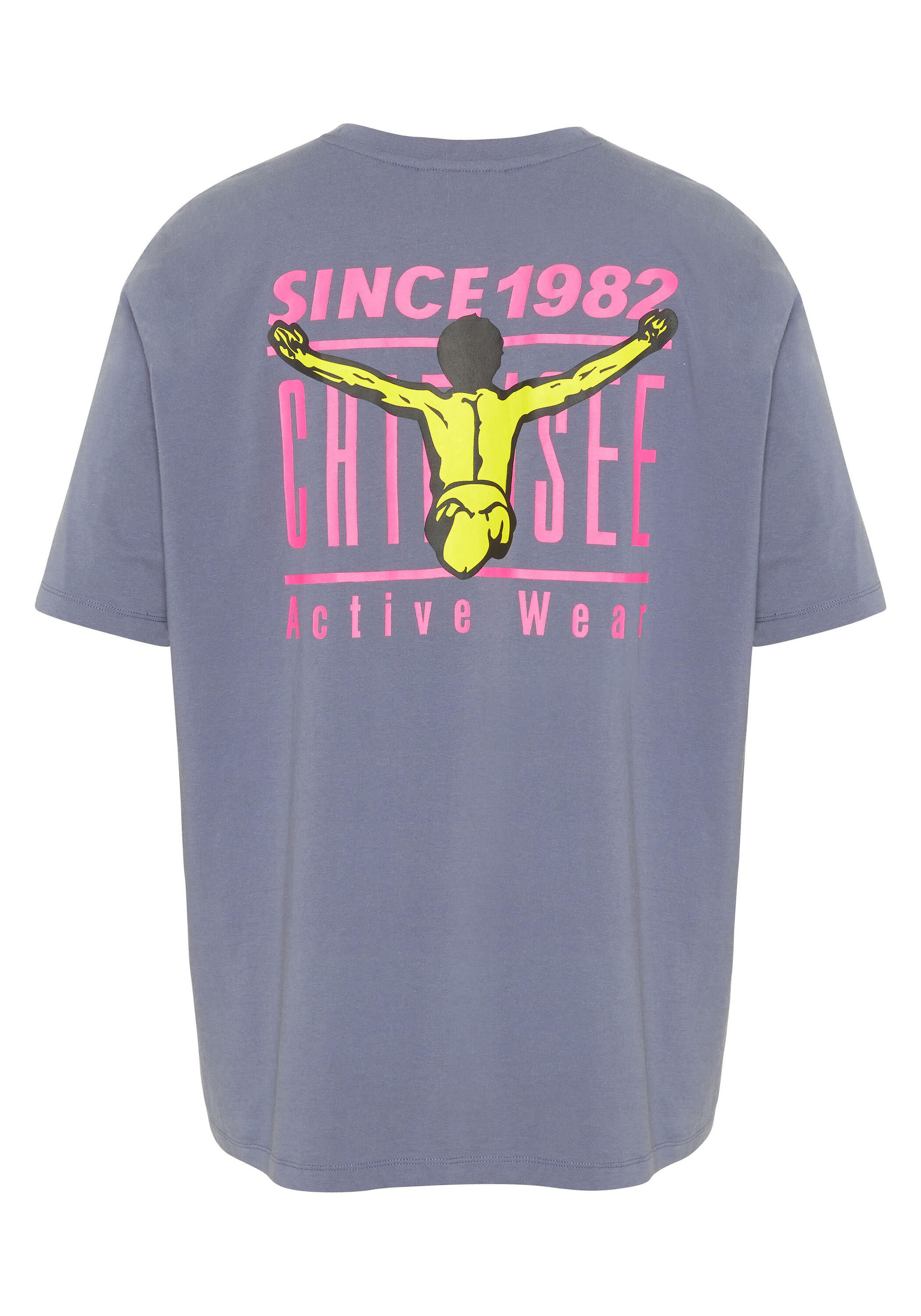 T-Shirt Rundhalsshirt mit Neon-Logoprint 2/7