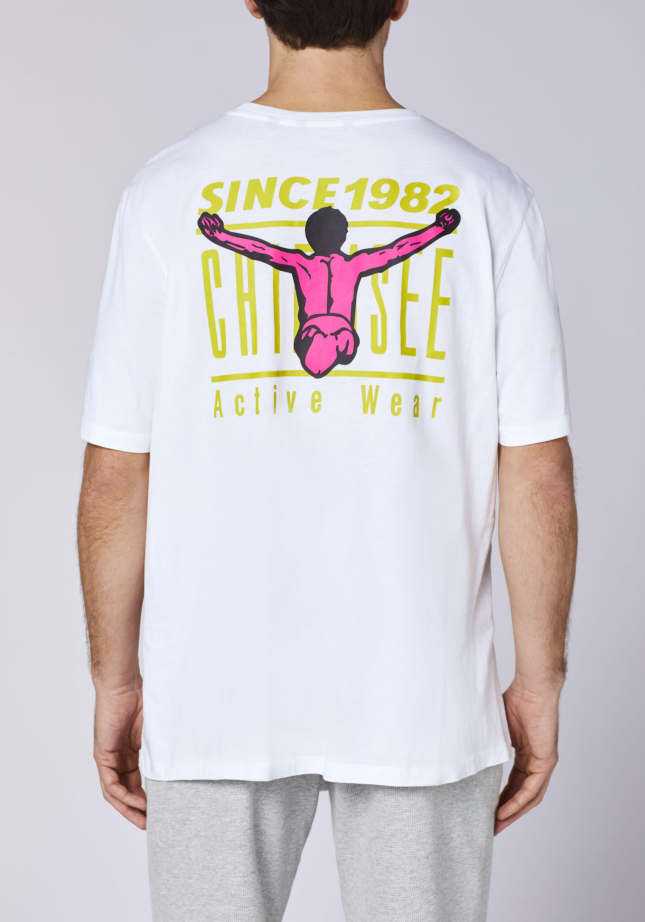T-Shirt Rundhalsshirt mit Neon-Logoprint 7/7