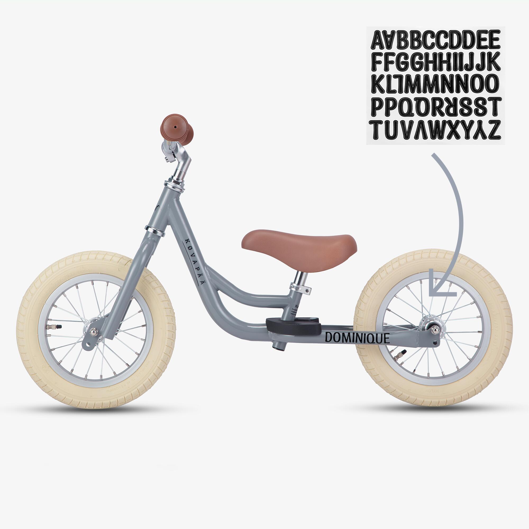 2-in-1 loopfiets & driewieler met duwstang – Loopfiets - Grijs 6/7