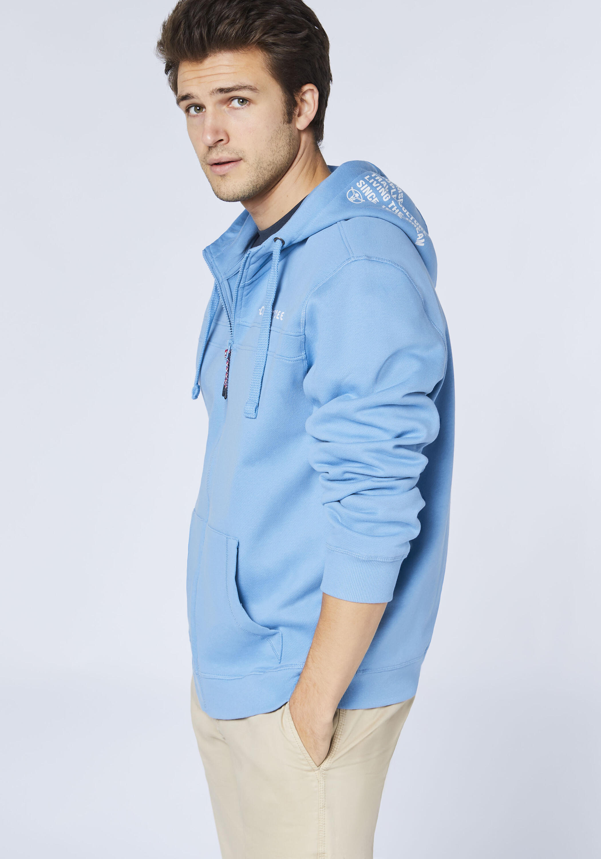 Kapuzensweatjacke mit Statement-Print und Logostick 6/7
