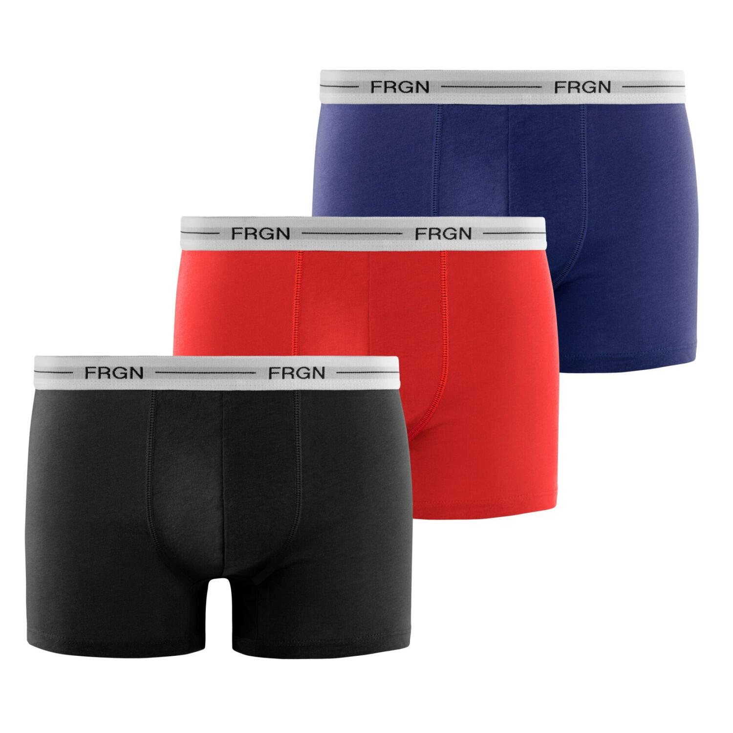 Lot de 3 boxers junior en coton colorés ceinture blanches FRGN 1/5
