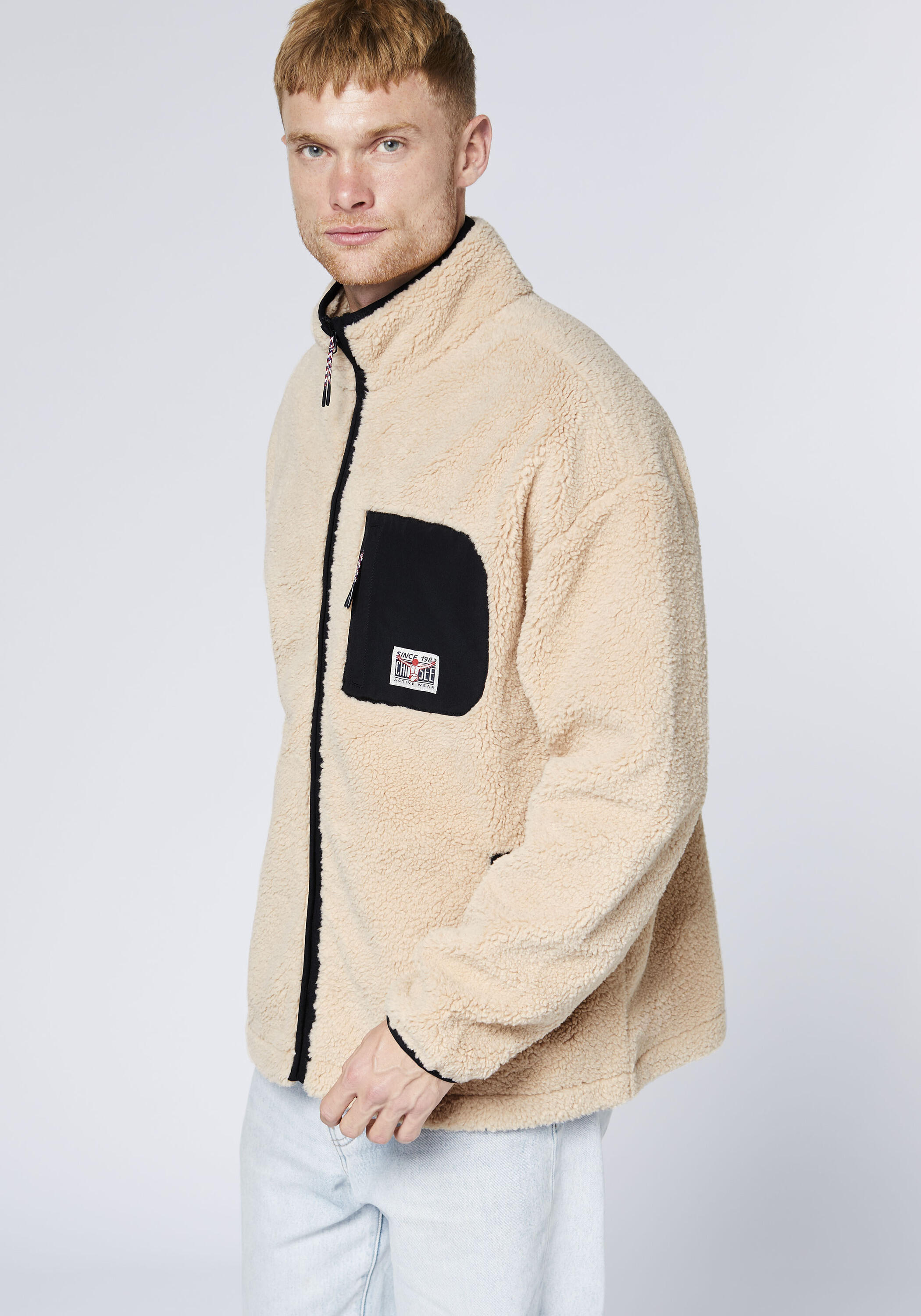 Fleecejacke mit Stehkragen 6/7
