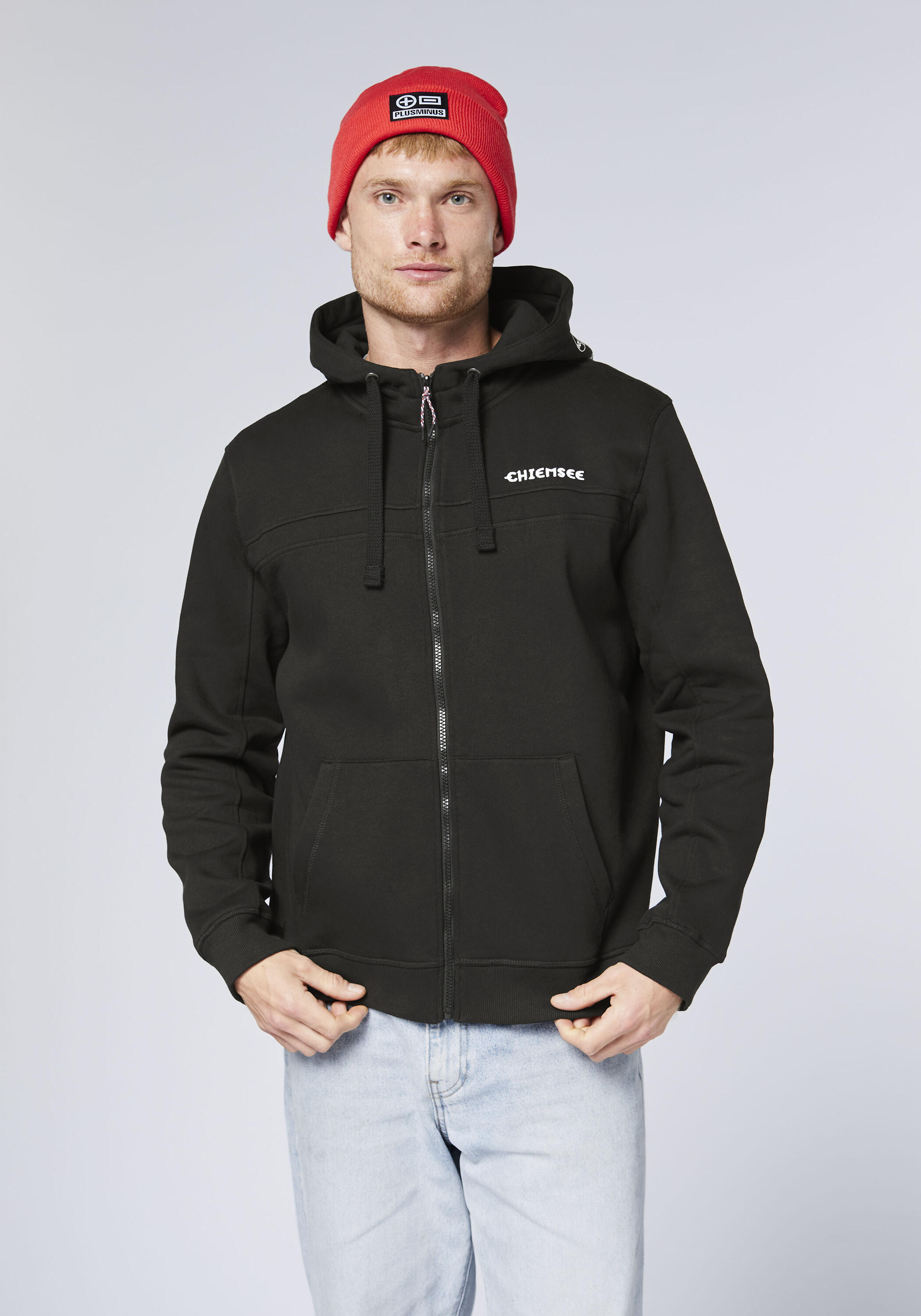 Kapuzensweatjacke mit Statement-Print und Logostick 3/7