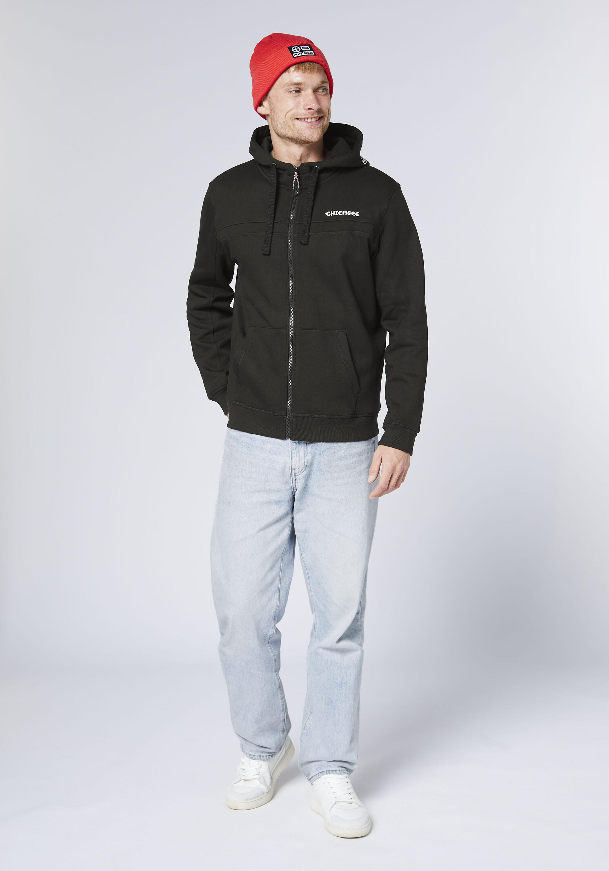 Kapuzensweatjacke mit Statement-Print und Logostick 5/7