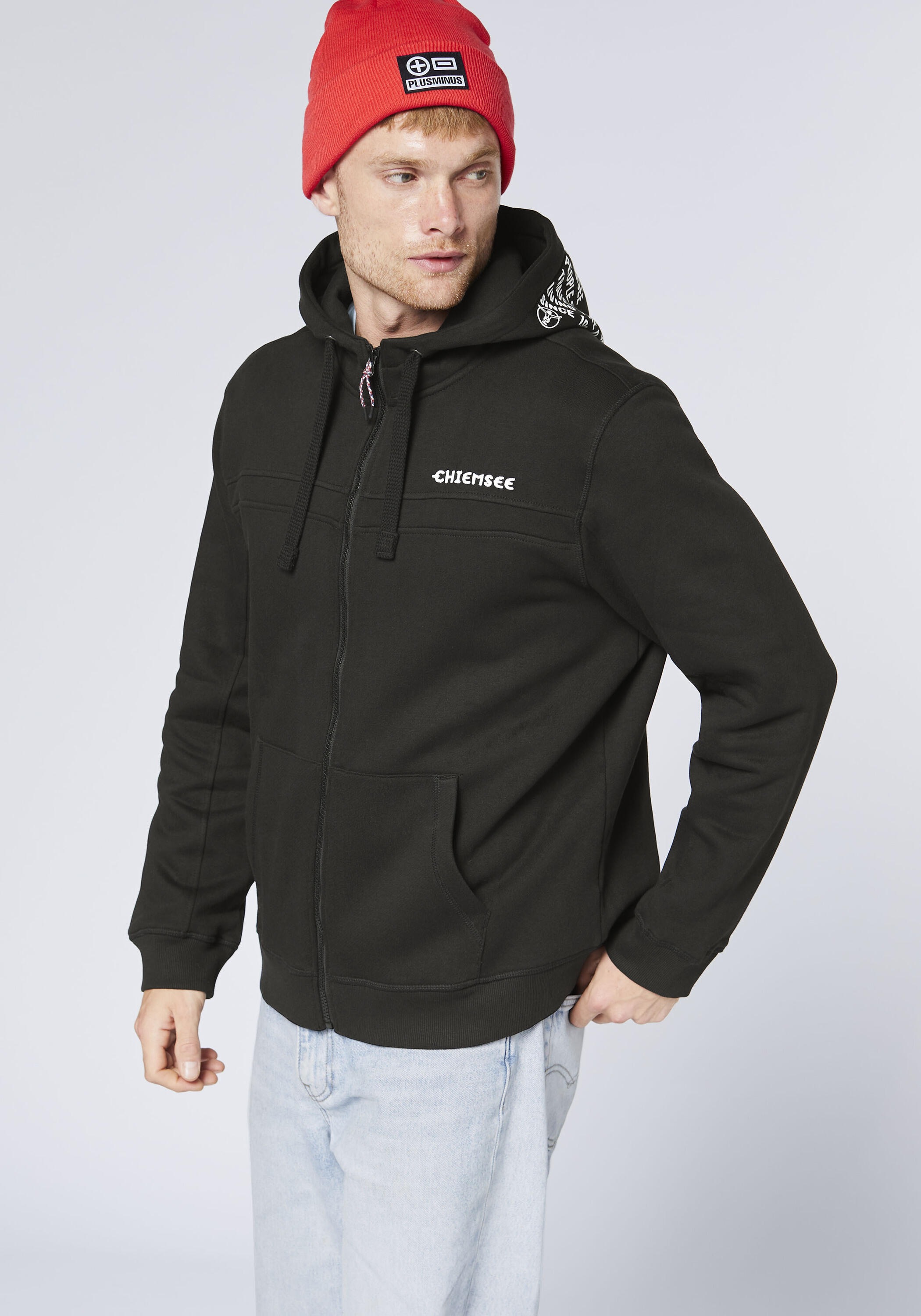 Kapuzensweatjacke mit Statement-Print und Logostick 6/7